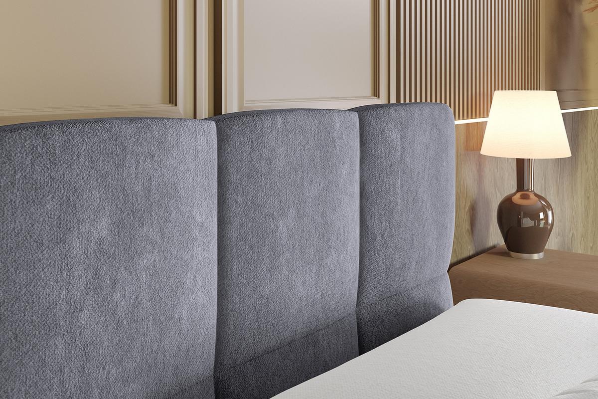 BOXBETT mit Matratze H4 und Lattenrost - LIRO-Z - 120x200 - Dunkelgrau Casablanca - Dunkelgrau, Holzwerkstoff (120/200cm) - ALTDECOR