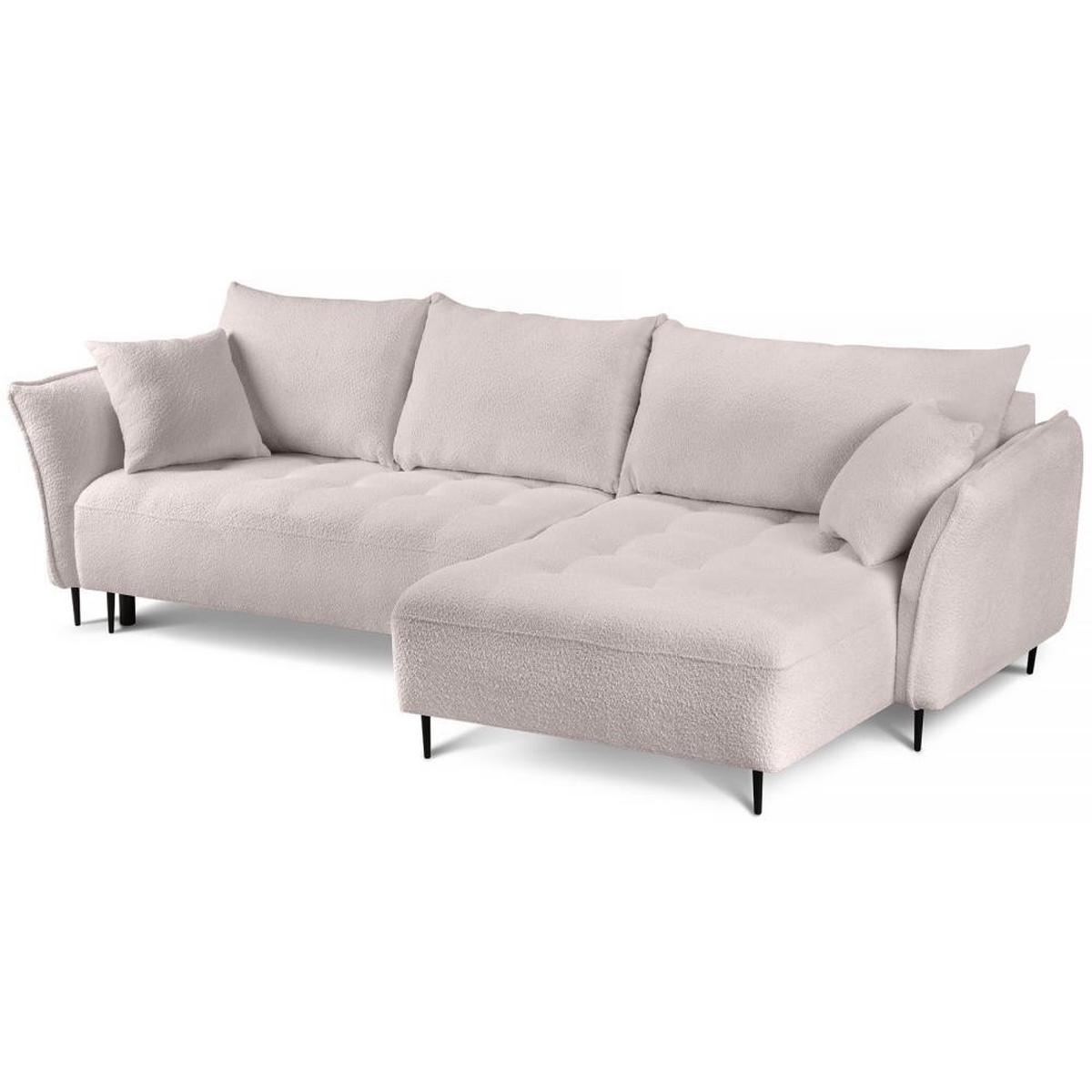 ECKSCHLAFSOFA Bari rechts rosa - Schwarz/Rosa, Textil (276/158cm) - Beautysofa