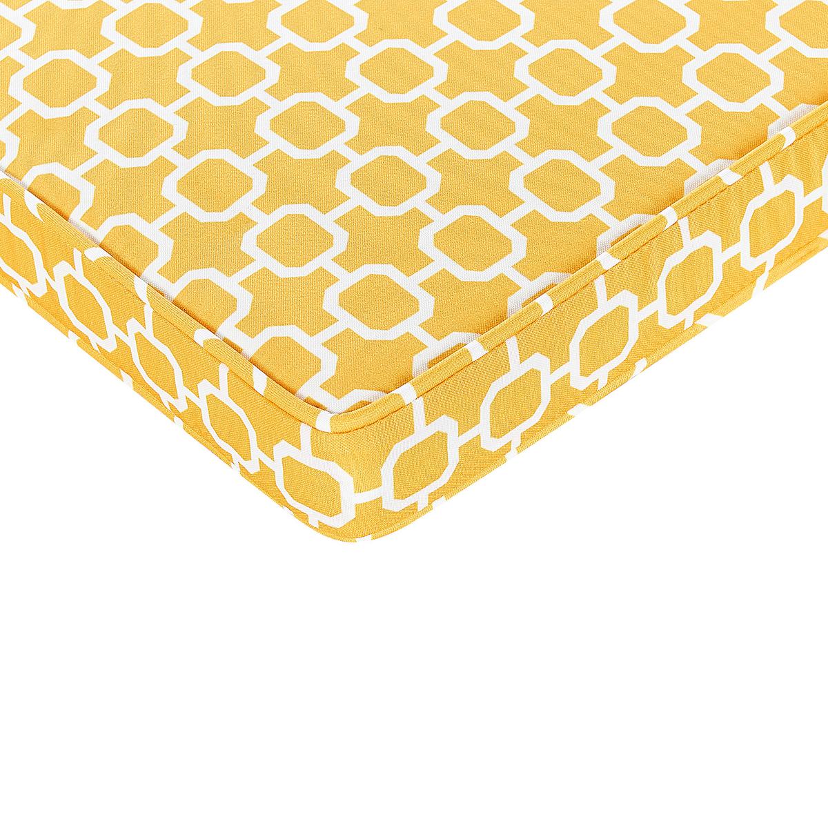 GARTENSTUHLKISSEN 2er-Set Gelb 37/34 cm Terni - Gelb/Weiß, Textil (37/5/34cm) - Beliani