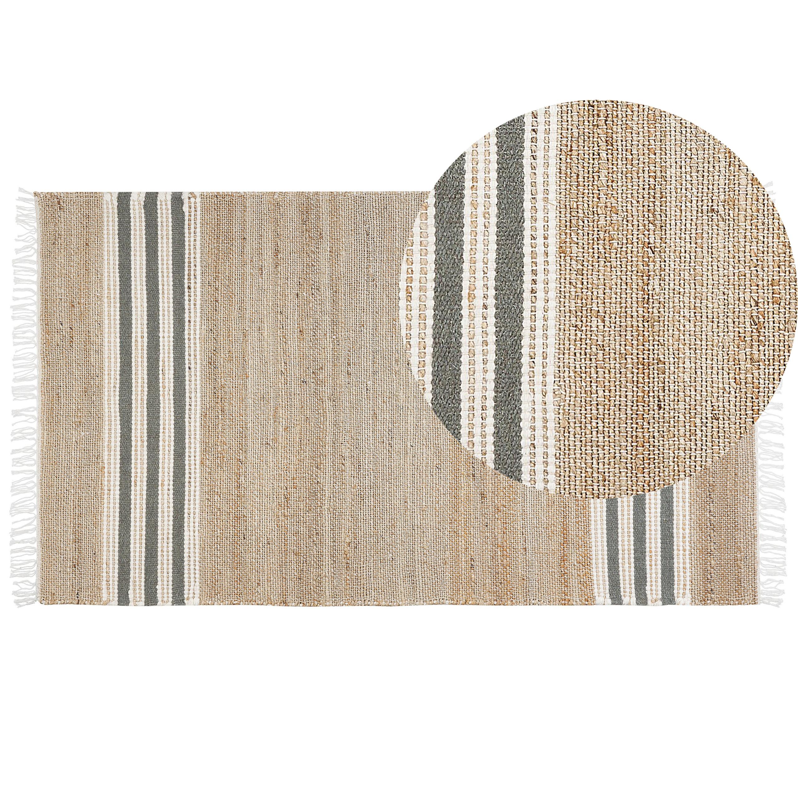 TEPPICH geflochten Mirza 150/80 cm - Beige, Naturmaterialien (80/150cm) - Beliani