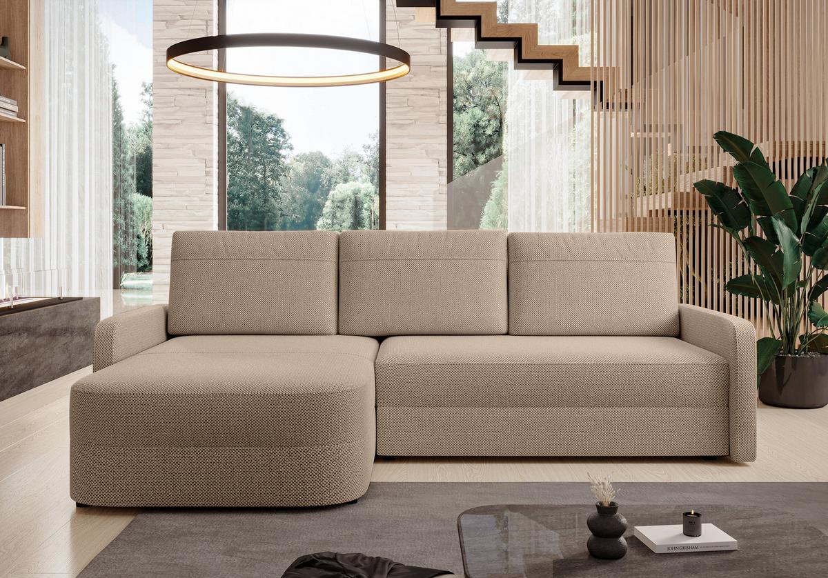 ECKSOFA L Form Nebbiolo Braun 250/170/88 cm – modernes Sofa fürs Wohnzimmer - Schwarz/Braun, Kunststoff/Textil (250/170cm) - AX Living