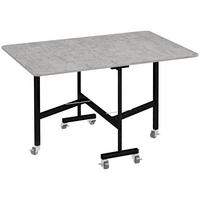 ESSTISCH, Küchentisch mit Rollen, Klapptisch für 4-6 Personen, für Küche, Grau - Schwarz/Grau, Holzwerkstoff/Metall (120/80/73cm) - HOMCOM
