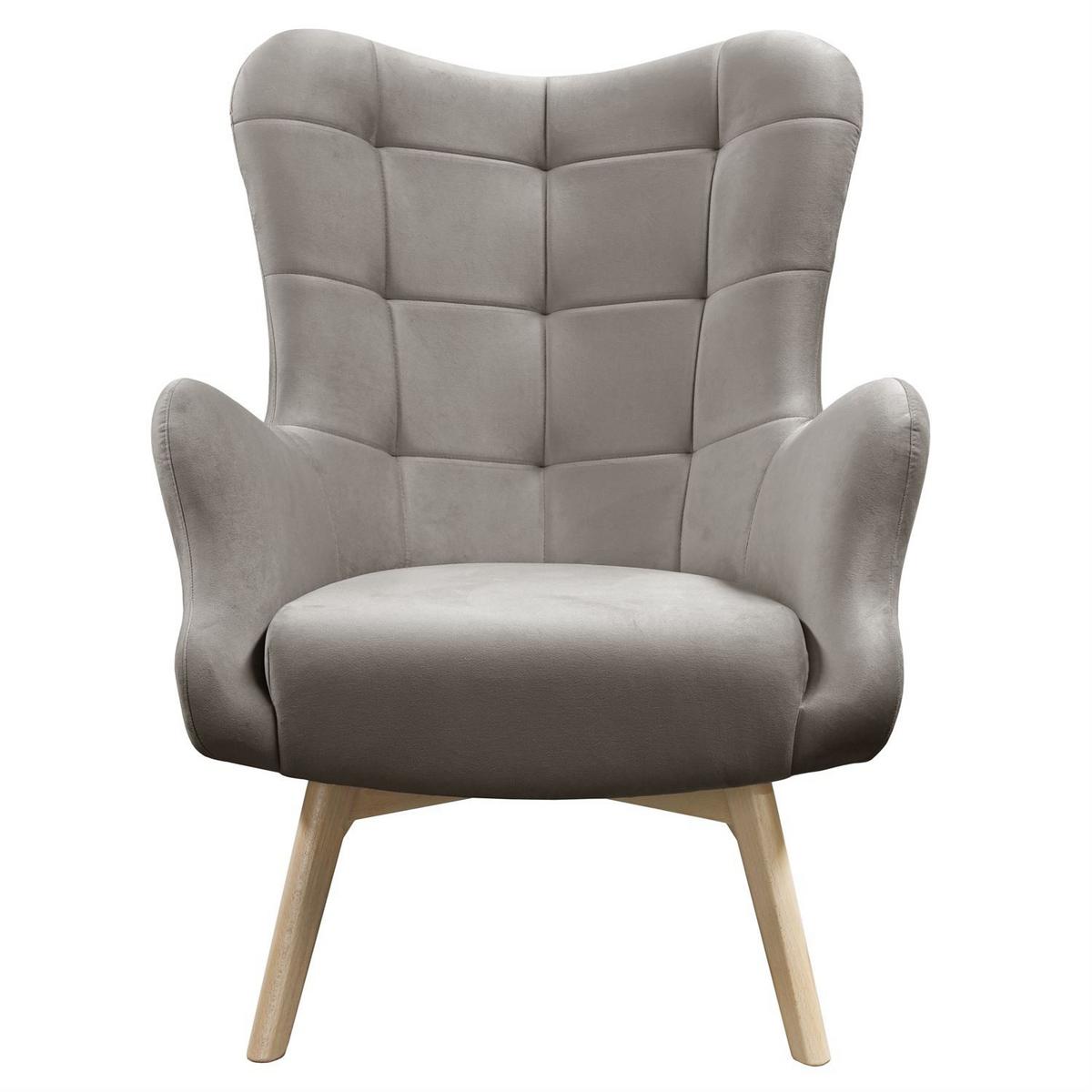SESSEL SAND mit Buchenbeinen - Buchefarben/Grau, Textil (80/105/86cm) - Lookway