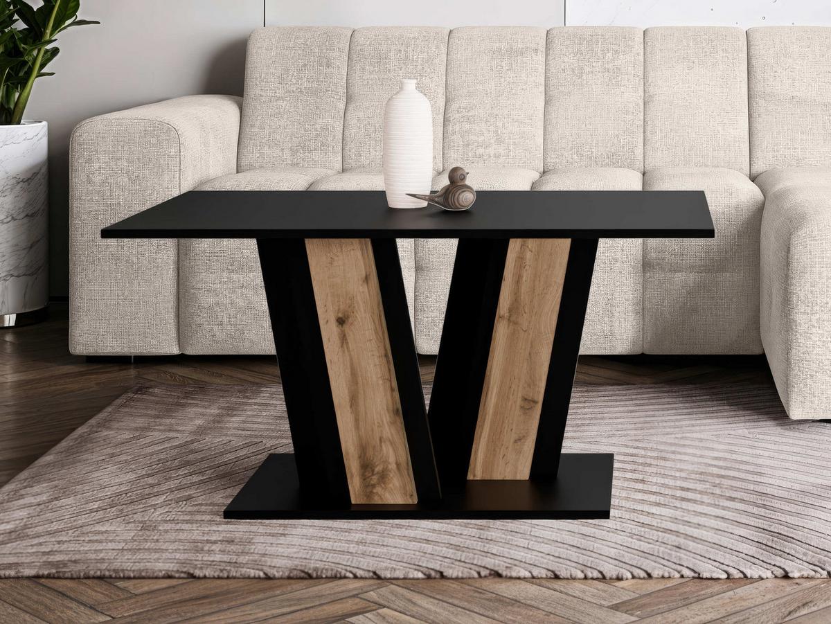COUCHTISCH Muss - Eiche Wotan/Schwarz, Holzwerkstoff (60/100/55cm) - MIRJAN24
