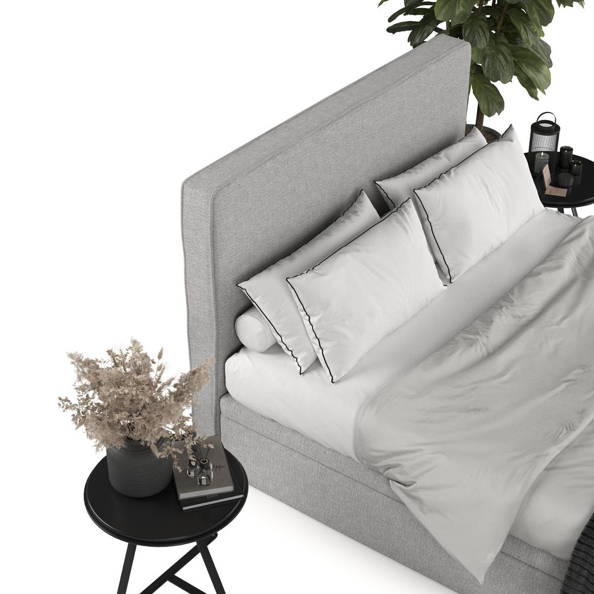 POLSTERBETT Hush mit Stauraum 120/200 cm Grau im Megan Stoff - Schwarz/Grau, Holz/Holzwerkstoff (120/200cm) - AltaBeds