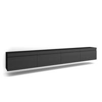 LOWBOARD, Hängend, Schwarz, 320/35/45cm - Schwarz, Holzwerkstoff (320/45/35cm) - Skraut Home