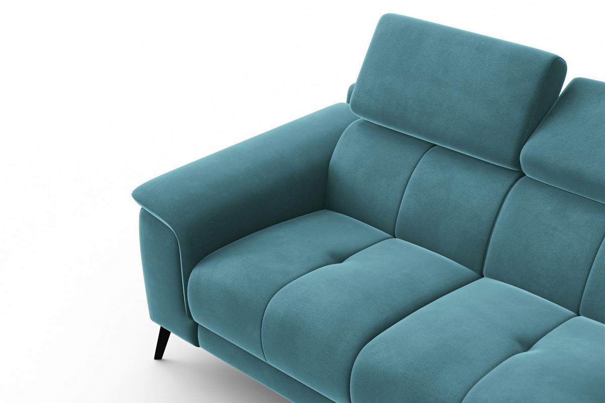 SOFA FIERO 2-Sitzer, Minter Veloursstoff - Schwarz/Mintgrün, Holz/Textil (170/82/103cm) - Courtois Laville
