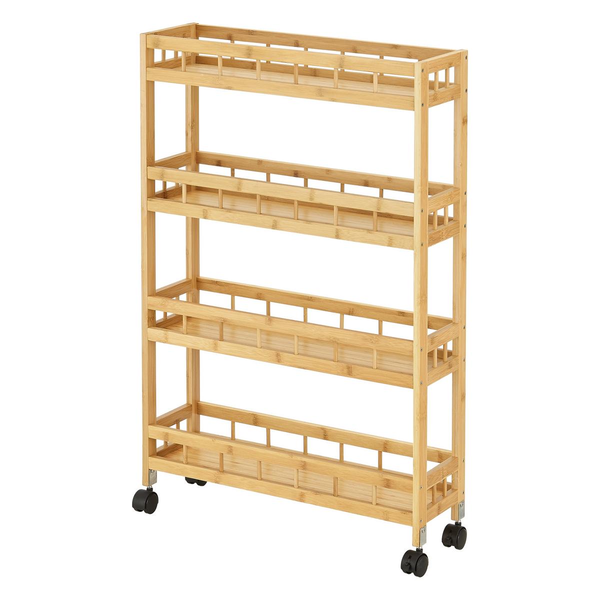 SERVIERWAGEN Pyhäjoki - Naturfarben, Holz/Kunststoff (60/96/18cm) - [en.casa]