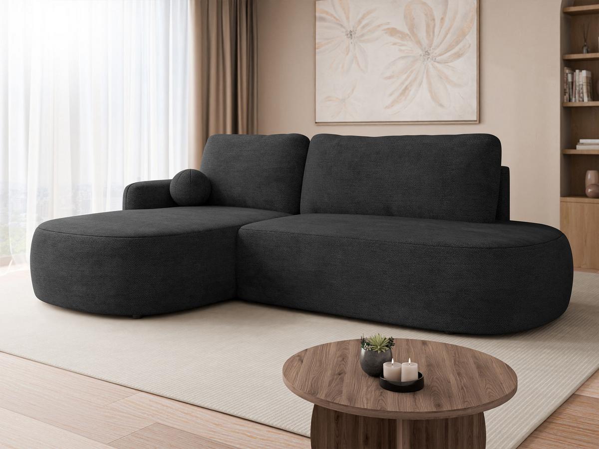 ECKSOFA Loridu O, Seite: Links - Anthrazit/Schwarz, Holz/Kunststoff (274/174cm) - MIRJAN24