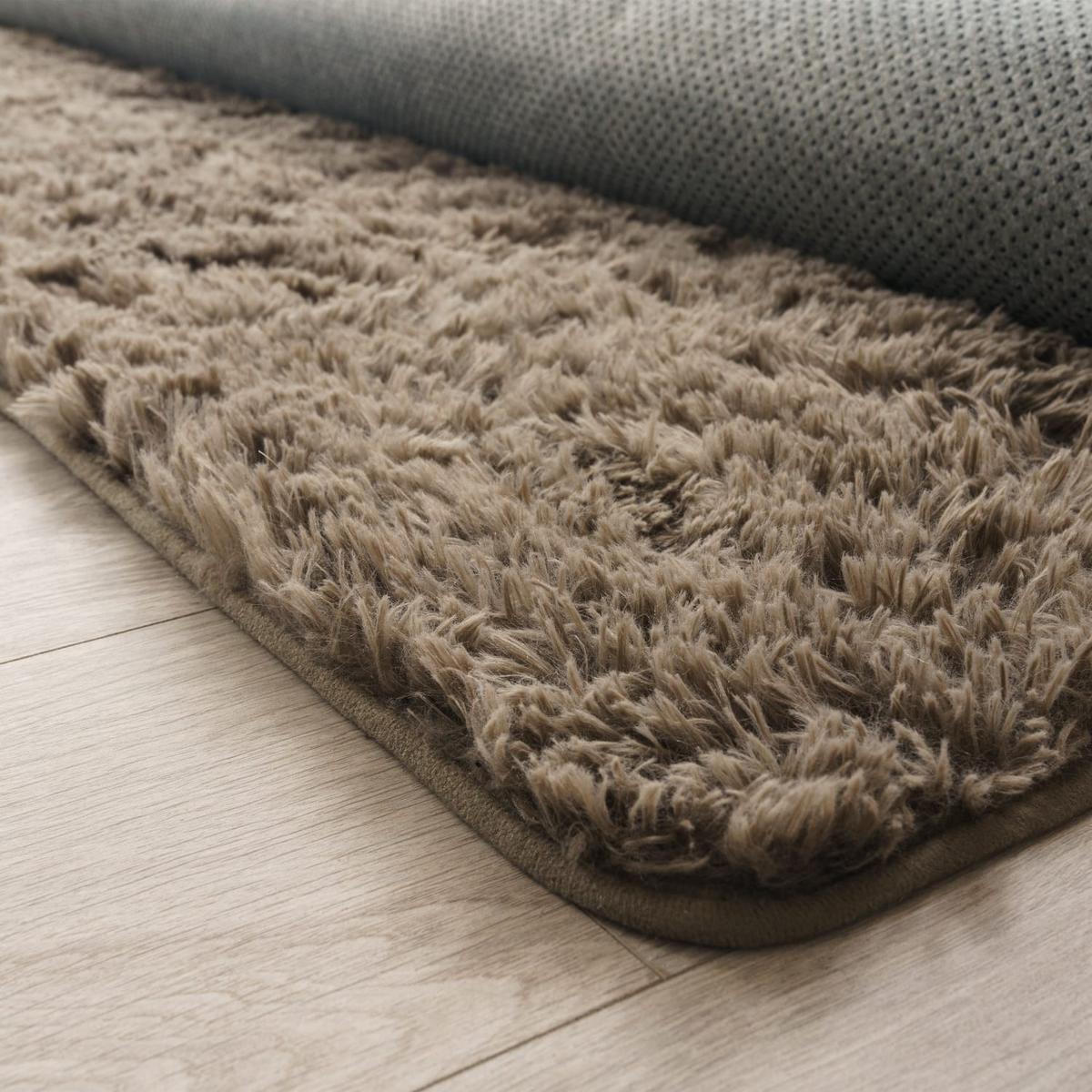 HOCHFLORTEPPICH, einfarbig, aus Polyester, Taupe, Ø 120 cm - Braun, Textil (120/120cm) - KADIMA DESIGN