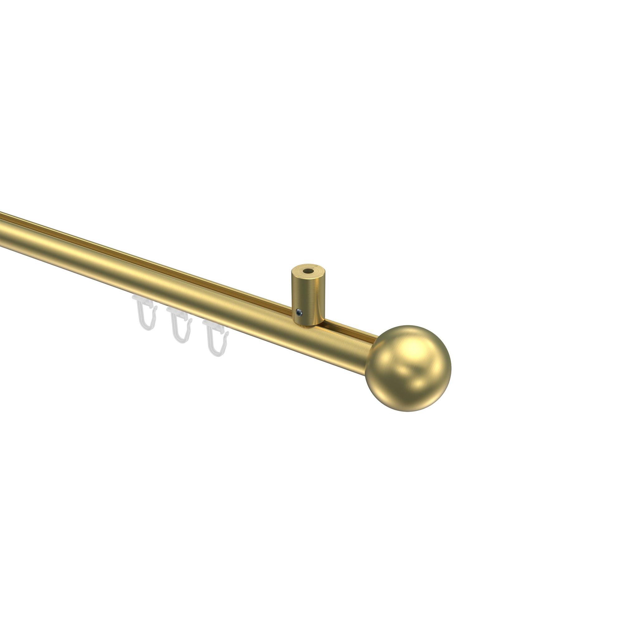 GARDINENSTANGE INNENLAUF Sonius Luino 160 cm, 1-läufig, 20 mm Ø Messing-Optik - Messingfarben, Metall (160cm) - INTERDECO