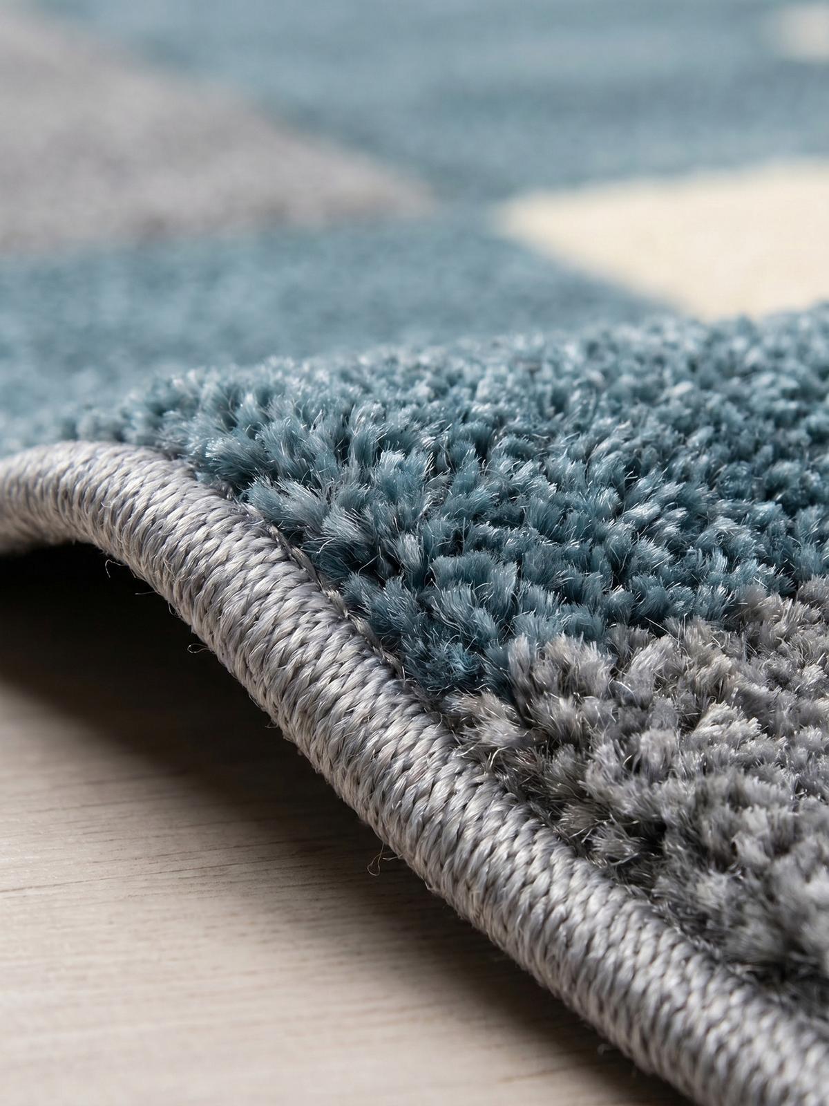 KURZFLORTEPPICH LATEMAR, kariert, Blau, 80 x 300 cm - Blau, Textil (300/80cm) - KADIMA DESIGN