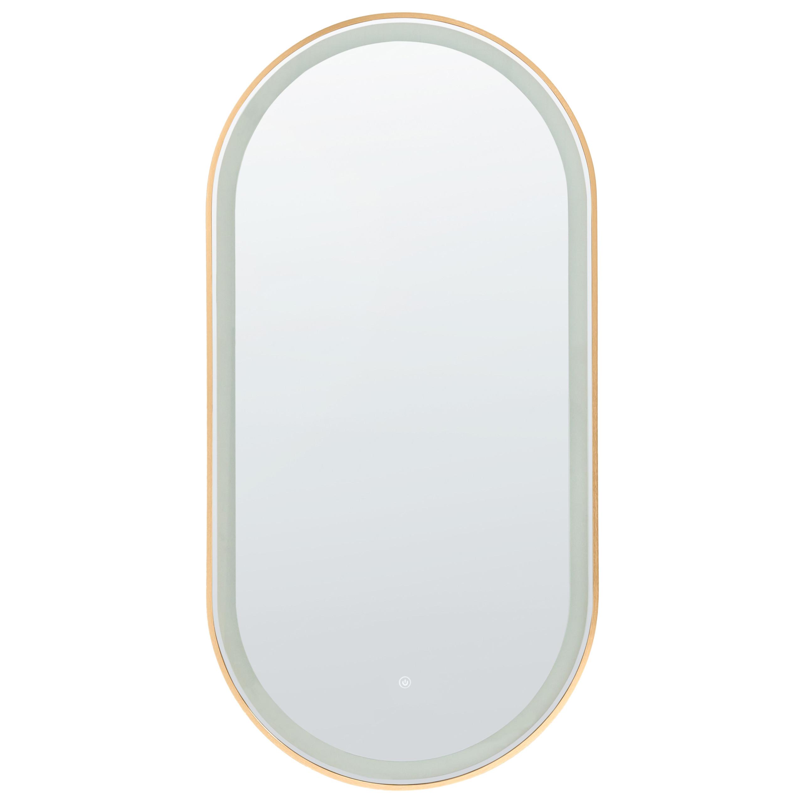 LED-BADEZIMMER-SPIEGEL 60/120 cm Silber Chiddes - Silberfarben/Goldfarben, Glas (60/120/3cm) - Beliani