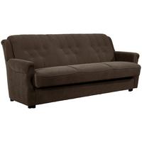SOFA 3-Sitzer mit Bettfunktion Kaylyn Flockstoff braun - Braun, Kunststoff (207/89/83cm) - 58aufmkessel