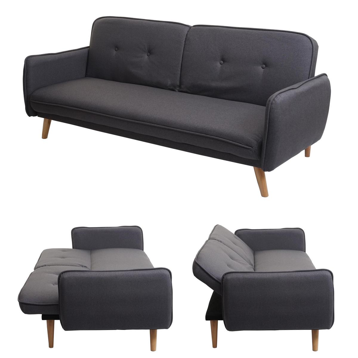 SCHLAFSOFA Anthrazit - Anthrazit, Textil (185/78/85cm) - MCW