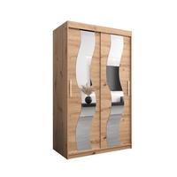 SCHWEBETÜRENSCHRANK 200/120/62 2-türig - Silberfarben/Eiche Artisan, Holz/Kunststoff (120/200/62cm) - MÖBEL KRYSPOL