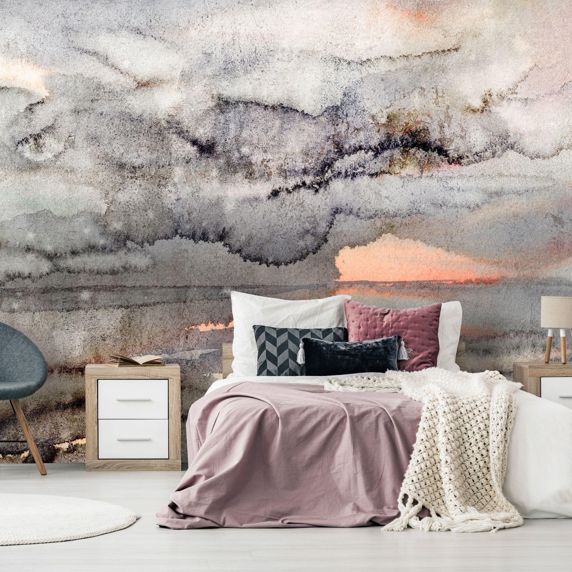 SELBSTKLEBENDE FOTOTAPETE 196/140 cm - Rot/Grau, Kunststoff/Textil (196/1cm) - KUNSTLOFT