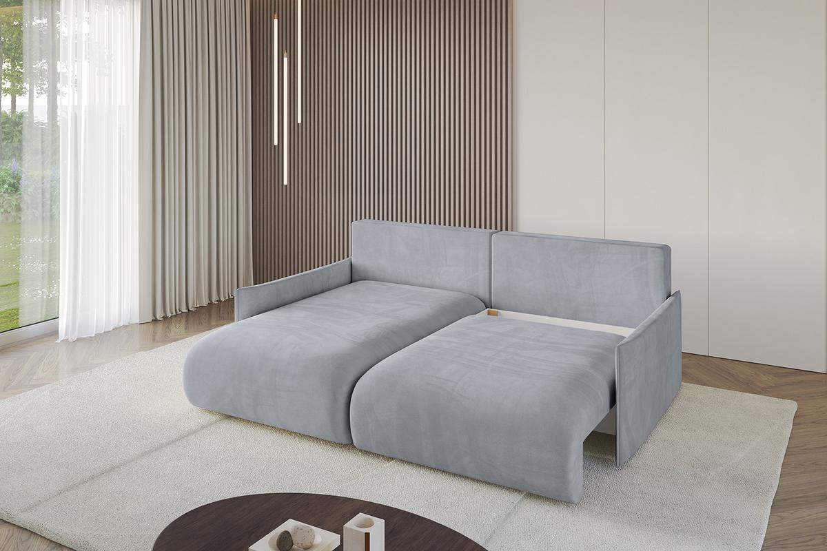 ECKSOFA Ottomane links ONESK-L -v1 216x177x72 Hellgrau Velours - Titanfarben, Holzwerkstoff/Kunststoff (216/177cm) - ALTDECOR