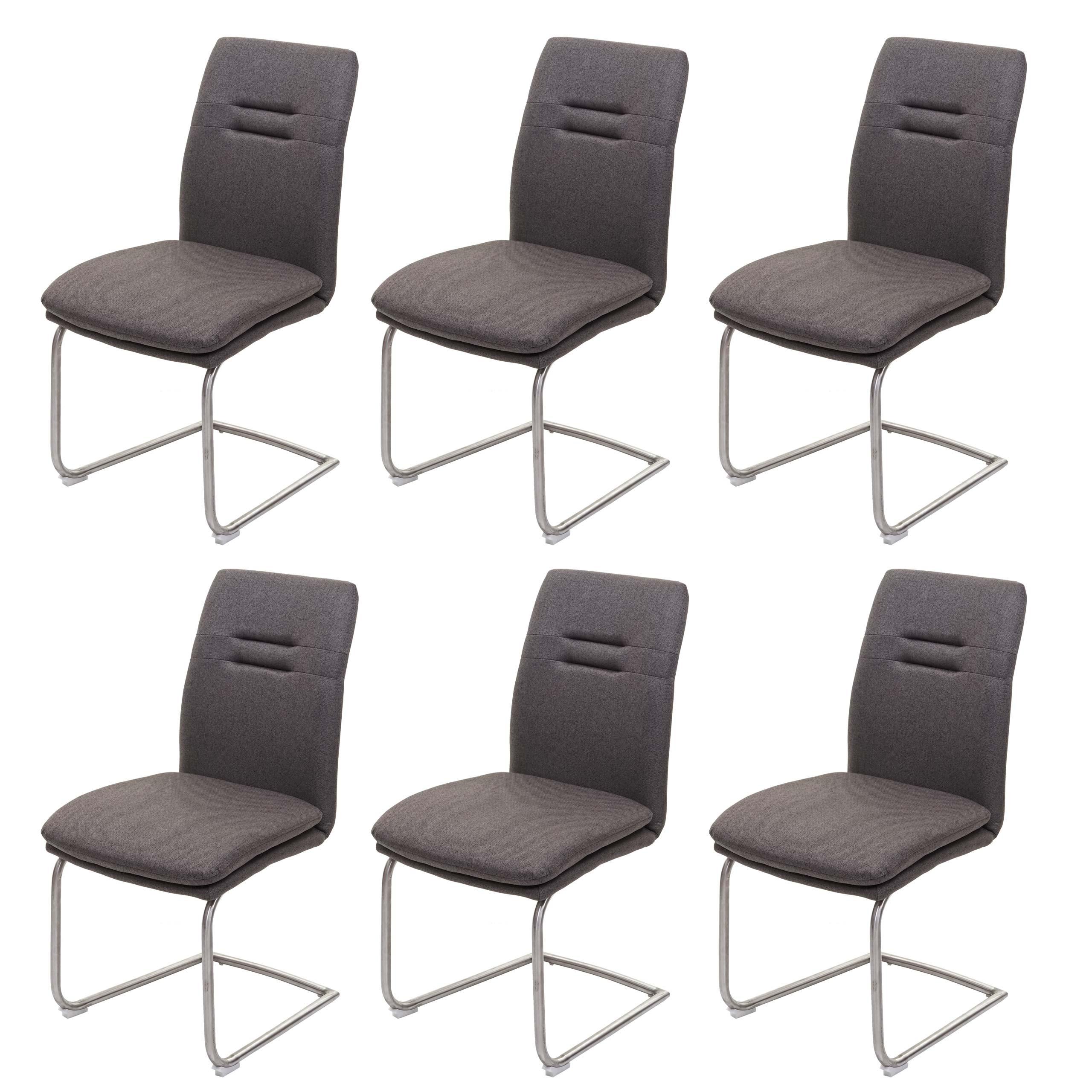 ESSZIMMERSTUHL Grau 6er-Set - Graubraun/Grau, Textil (47/92/57cm) - MCW