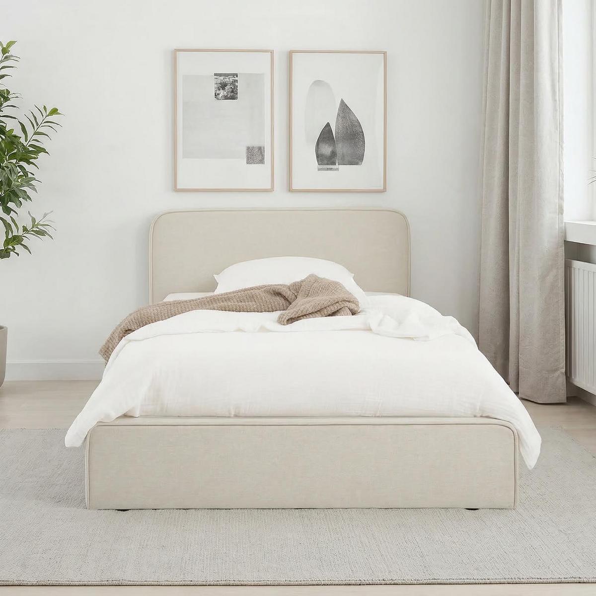 POLSTERBETT MARINI 90X200 CM - Creme, Textil (90/200cm) - IDIMEX