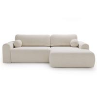 ECKSOFA Savana Weiß Rechts - Weiß, Holz/Textil (177/257cm) - Graingold