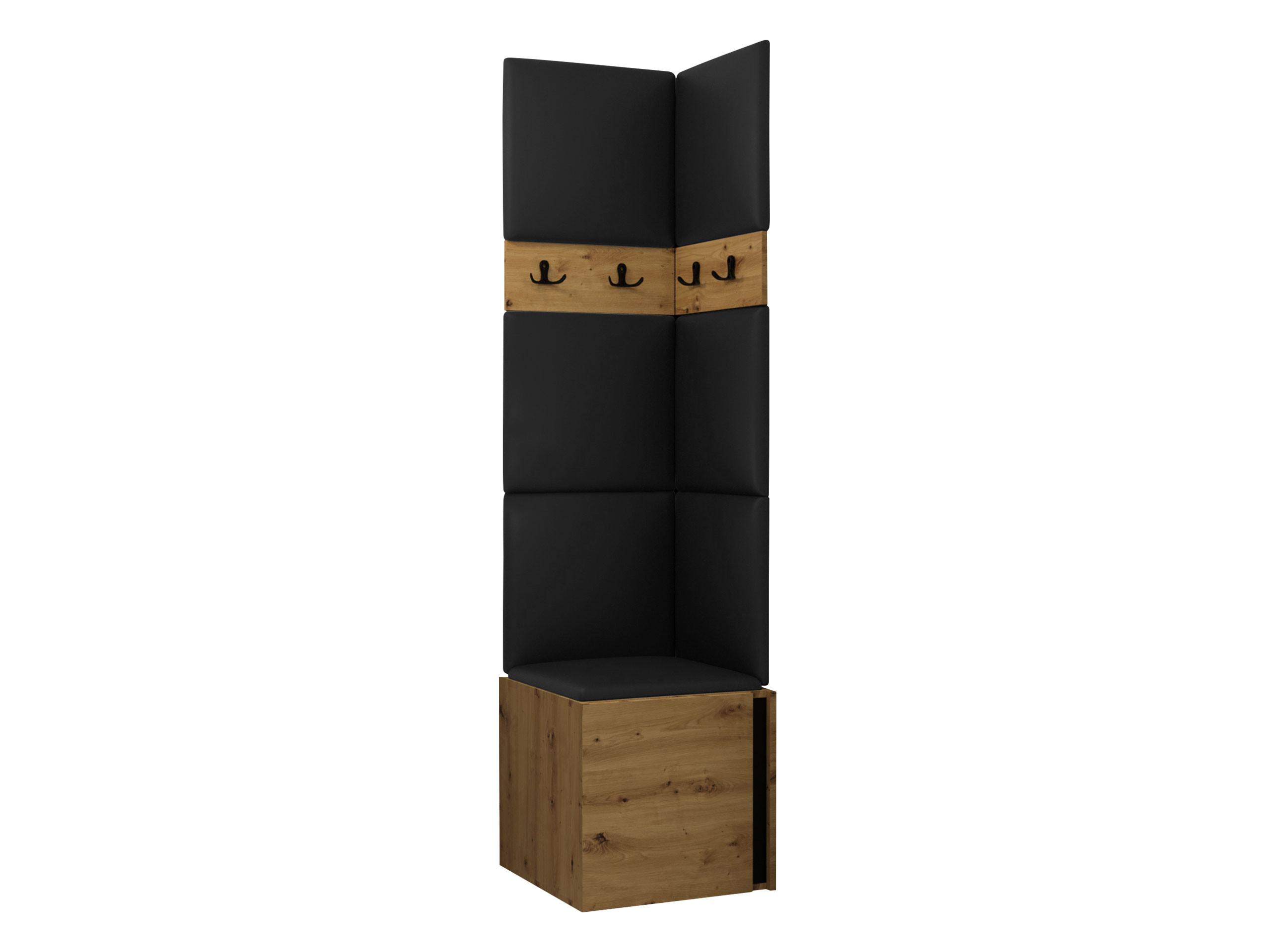 GARDEROBEN-SET Orion XXI - Schwarz/Eiche Artisan, Holzwerkstoff/Kunststoff (42/186/46cm) - MIRJAN24