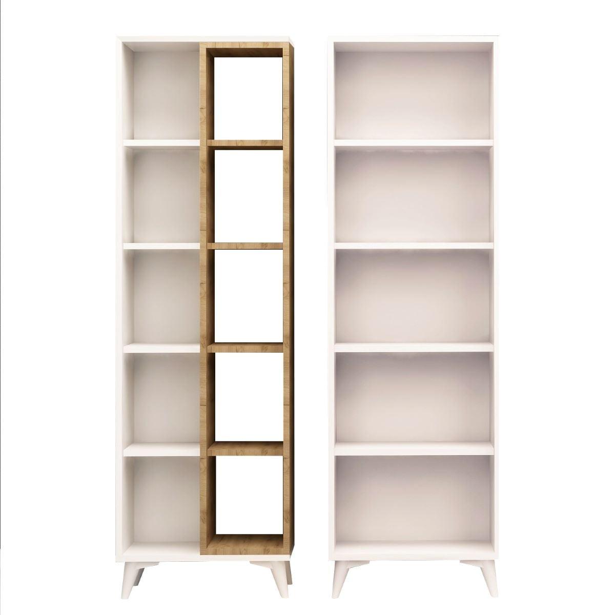 REGAL 15 Eichen- und Weißdekorationstabletten H162 cm - Potenza - Eschefarben, Holzwerkstoff (25/162/13cm) - Calicosy