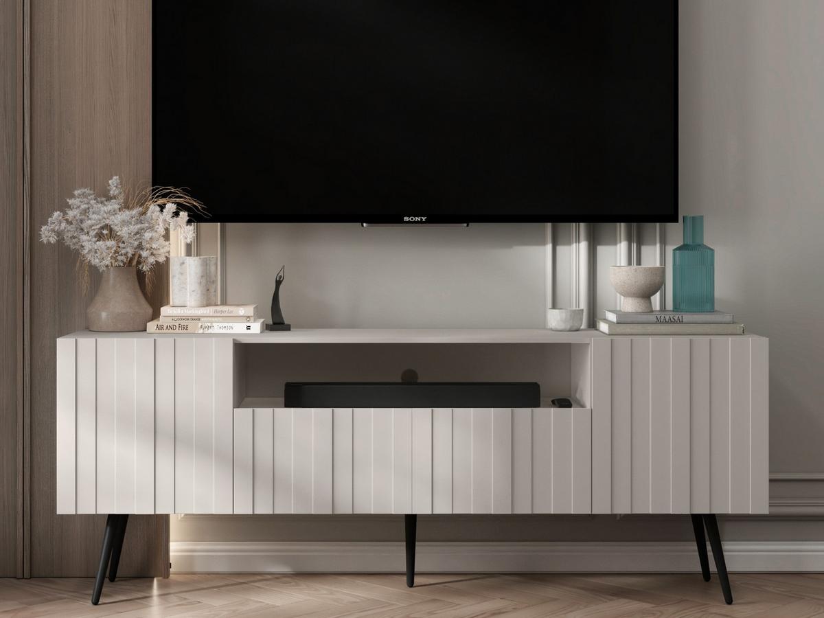 TV-SCHRANK Elpis Kaschmir Matt mit Metallbeine Glamour 150 cm - Kaschmir, Holzwerkstoff (150/60.5/36.5cm) - Meble Lindner