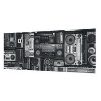 FOTOTAPETE 250x104 cm - Retro-Radio - Schwarz, Textil (250/104cm) - Wallfluent