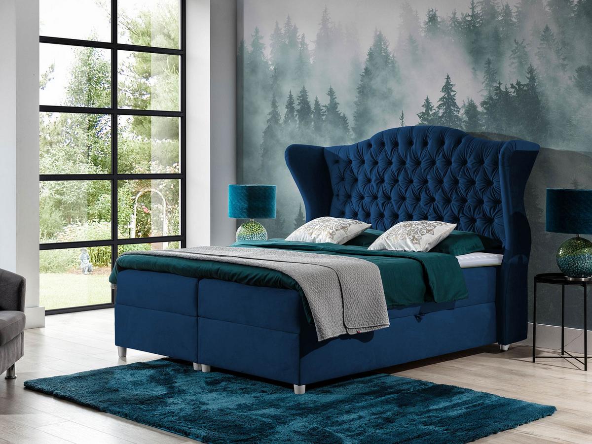 BOXBETT Livia - H3 - Blau, Holz (160/200cm) - MIRJAN24