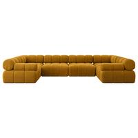 WOHNLANDSCHAFT modulares Sofa Birno-U2 - 380x190x70 cm Senfgelb Cord - Currygelb, Holzwerkstoff/Textil (380/70/190cm) - ALTDECOR