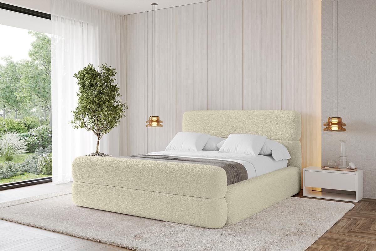 POLSTERBETT mit Bettkasten, Fußteil und Lattenrost, Boxbett ohne Matratze - ENORA-Z 180x200 Beige - Taupe, Holzwerkstoff/Textil (180/200cm) - ALTDECOR