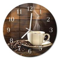 WANDUHR aus Glas Ø30 cm - Kaffee - Braun, Glas (30/30/0.4cm) - TULUP
