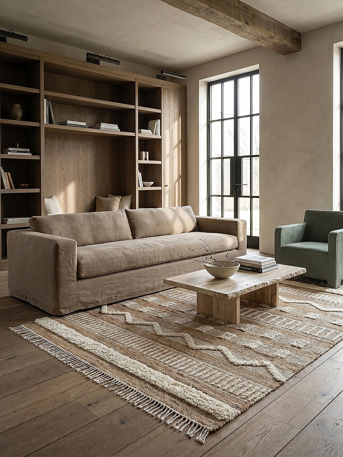TEPPICH aus Jute handgewebt WHARFE in Braun-Beige, geometrisch, 160 x 230 cm - Braun, Textil (230/160cm) - KADIMA DESIGN