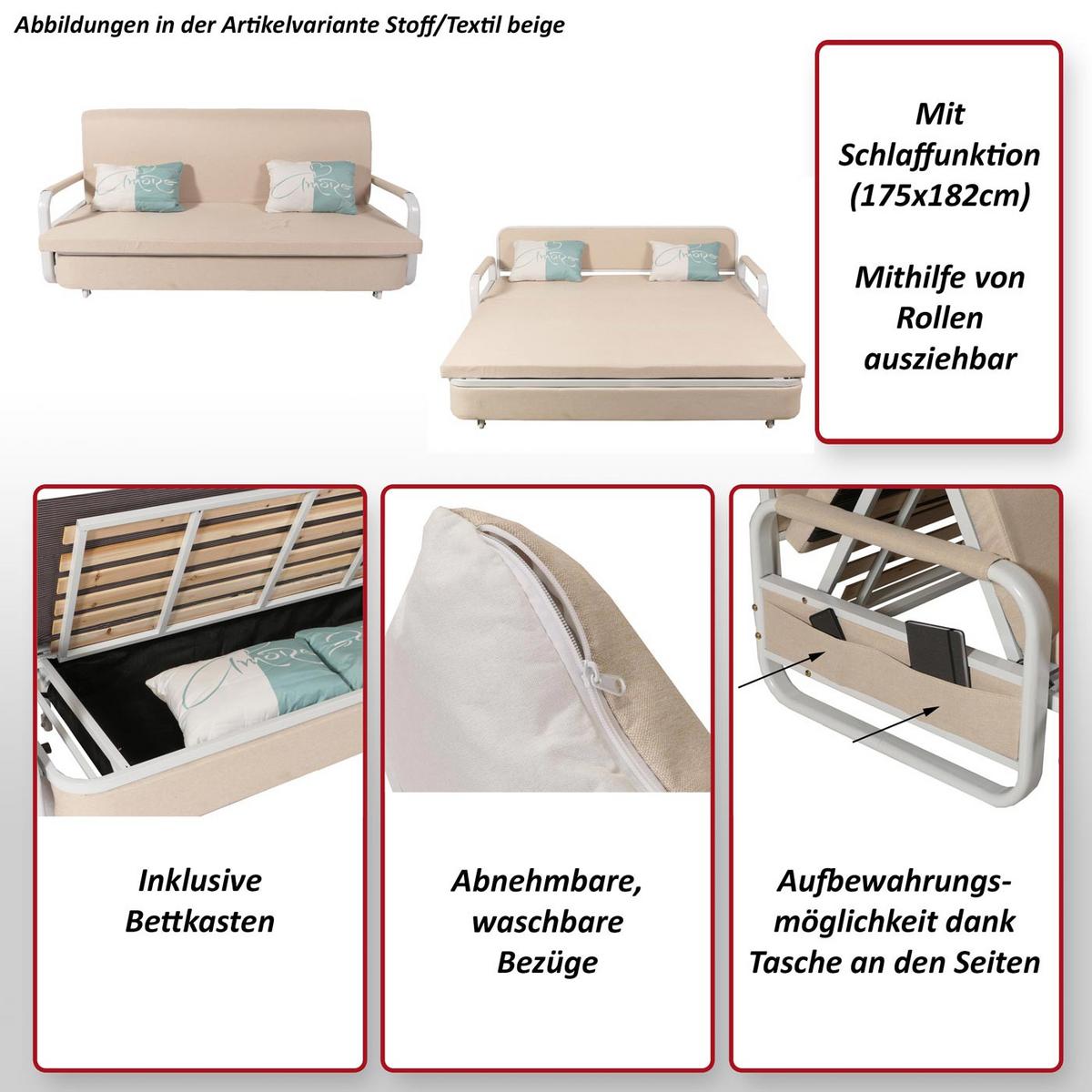 SCHLAFSOFA Anthrazit - Dunkelgrau/Anthrazit, Textil (190/71/185cm) - MCW
