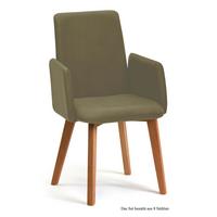 ARMLEHNSTUHL (8er-Set) Darcie 52x92x60 Eiche geölt/Olivgrün - Eichefarben/Olivgrün, Kunststoff (60/92/52cm) - 58aufmkessel