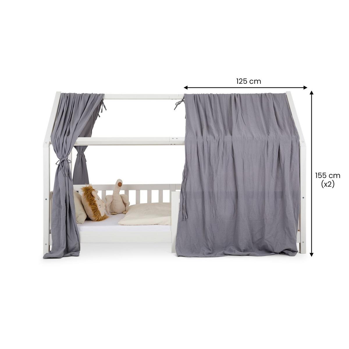 HAUSBETT-HIMMEL NENA - Grau, Textil - IDIMEX