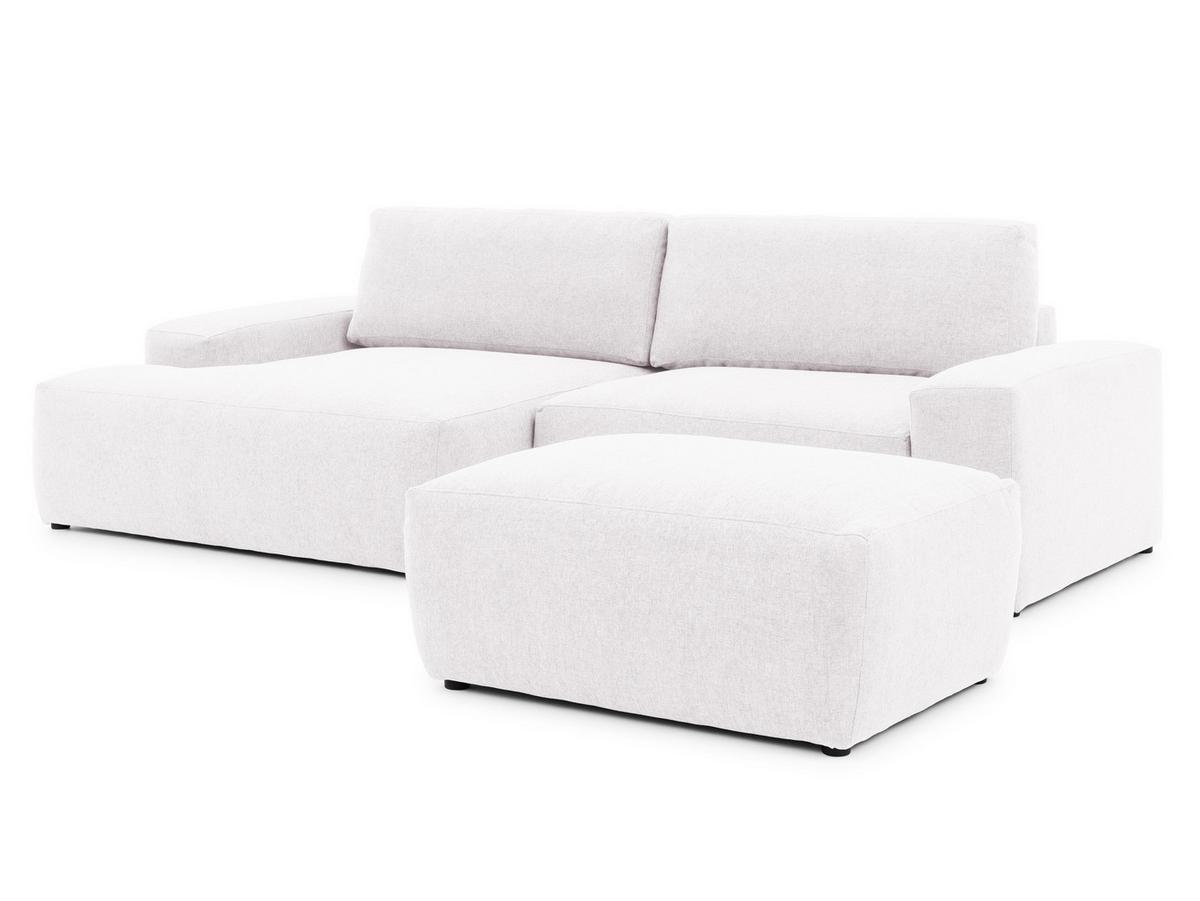 HOCKER Lennon aus Creme Strukturstoff mit vielseitiger Nutzung - Creme/Schwarz, Holz/Kunststoff (102/42/76cm) - S-Style