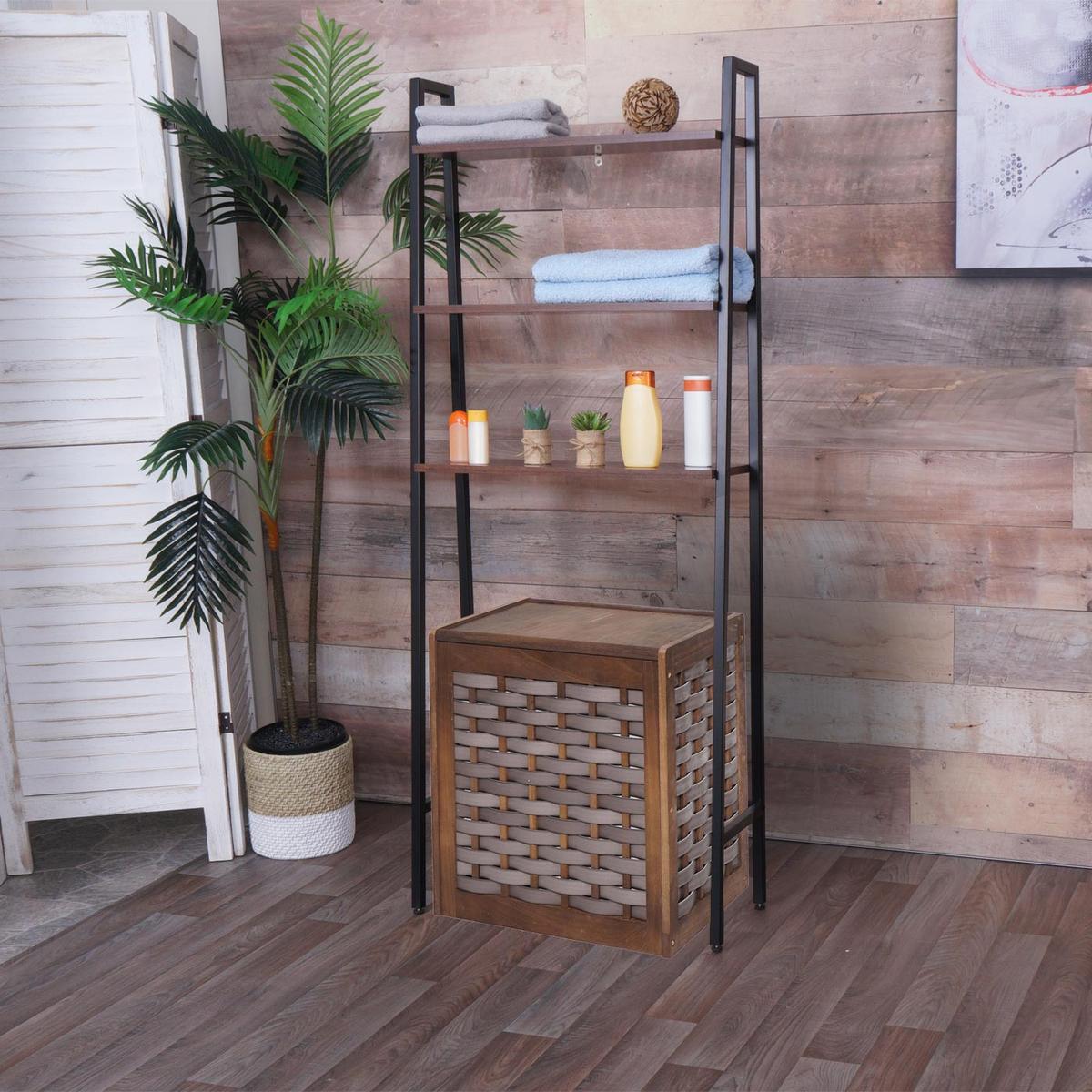 STANDREGAL Dunkelbraun - Dunkelbraun, Holz (64/155/25cm) - MCW