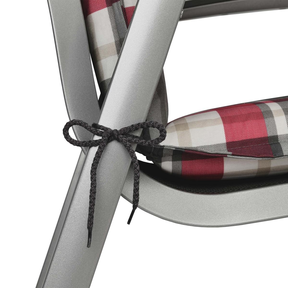 HOCHLEHNERAUFLAGE Sunny RK 120/50/6cm Bordeaux-Kariert - Bordeaux, Textil (50/6/120cm) - Beautissu 