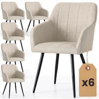 POLSTERSTUHL 6er Set, Metallbeine Schwarz, X 54/82/58 - Schwarz, Textil (54/82/51cm) - RAUMHIRSCH FURNITURE