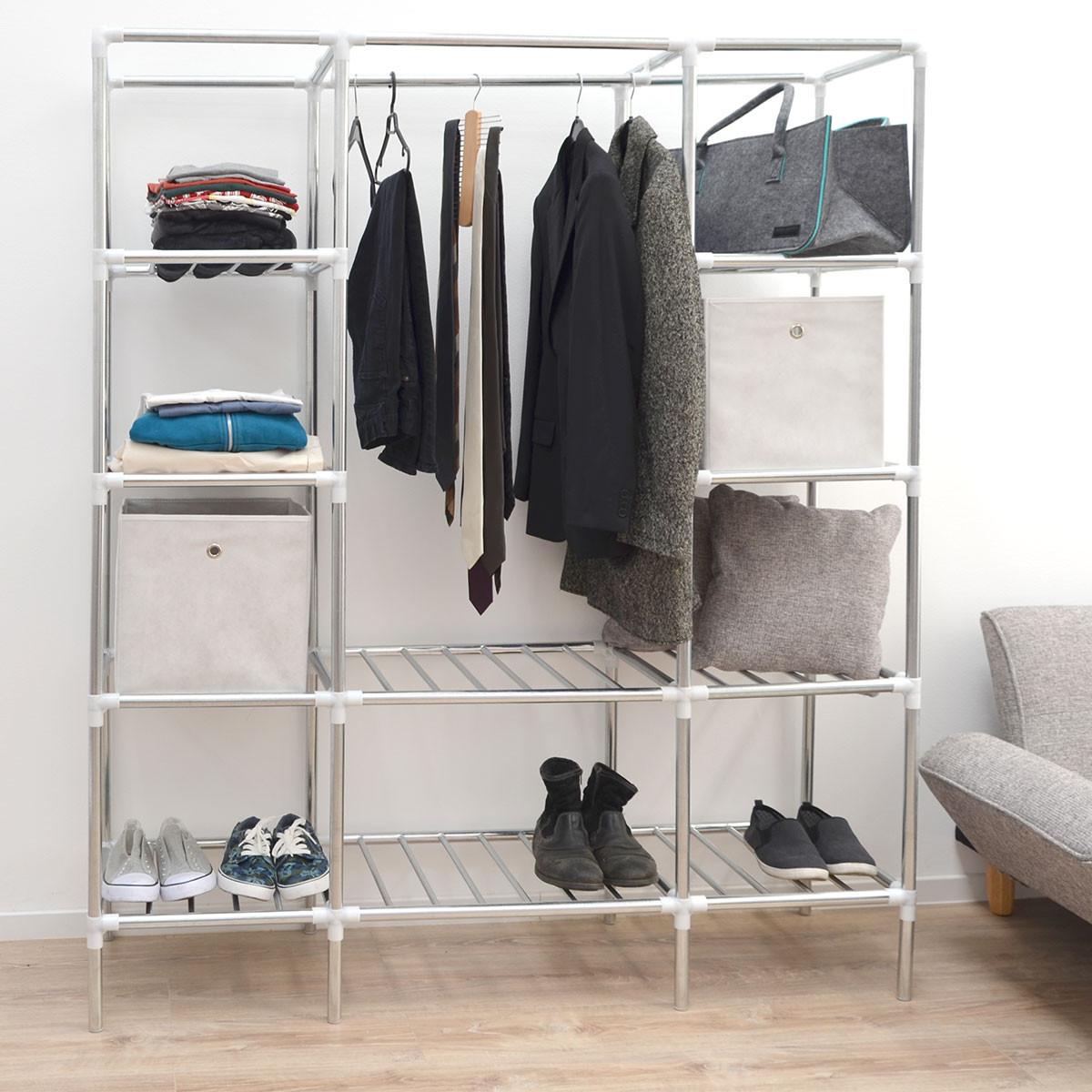XXL-METALL-KLEIDERSCHRANK 178x148x44,5 cm - Grau, Metall (44.5/178/148cm) - eyepower