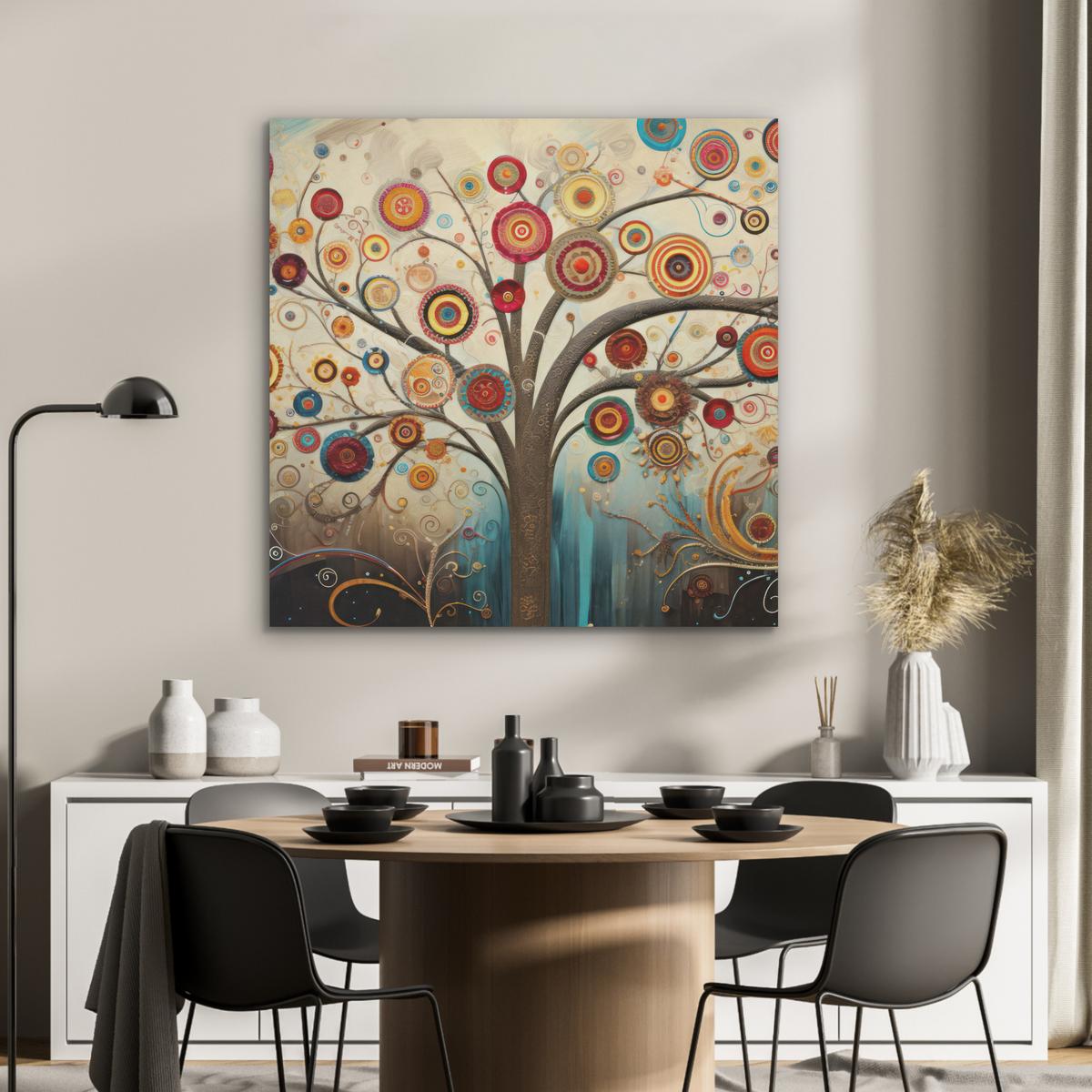 AKUSTIKBILD Baum - Baum des Lebens - Farbe Akustikpaneele 90x90 cm - Braun, Kunststoff (90/90/0.9cm) - MuchoWow
