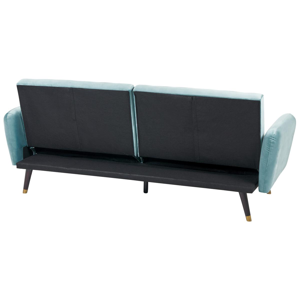 3-SITZER-SCHLAFSOFA Samtstoff Hellblau Vimmerby - Hellblau, Textil (212/90/80cm) - Beliani