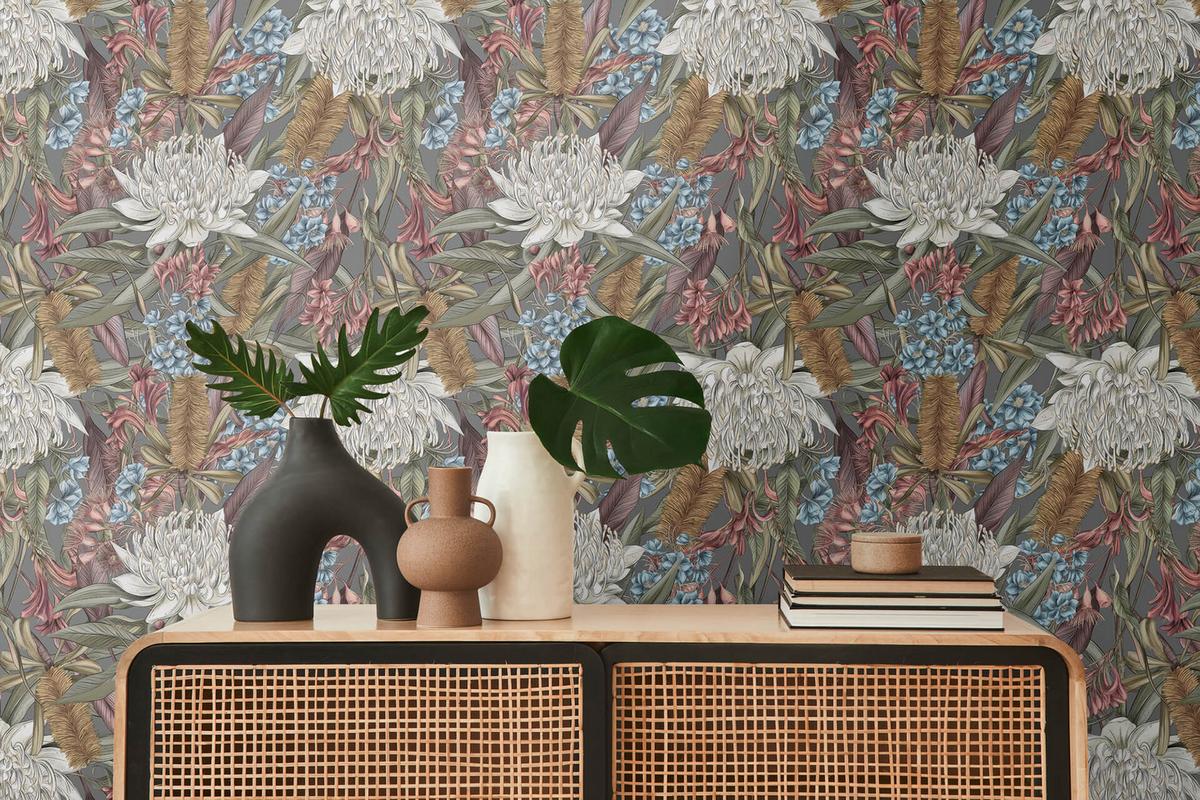VLIESTAPETE Bunt 53/1005 cm - Grau, Textil (53/1cm) - KUNSTLOFT