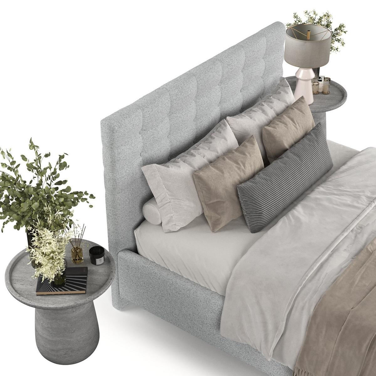 POLSTERBETT Soma 120/200 cm Hellgrau im Riva Stoff - Hellgrau/Naturfarben, Holz/Holzwerkstoff (120/200cm) - AltaBeds