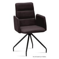 ARMLEHNSTUHL (6er-Set) Devora 52x92x60 Schwarz/Espresso - Dunkelbraun/Schwarz, Kunststoff (60/92/52cm) - 58aufmkessel