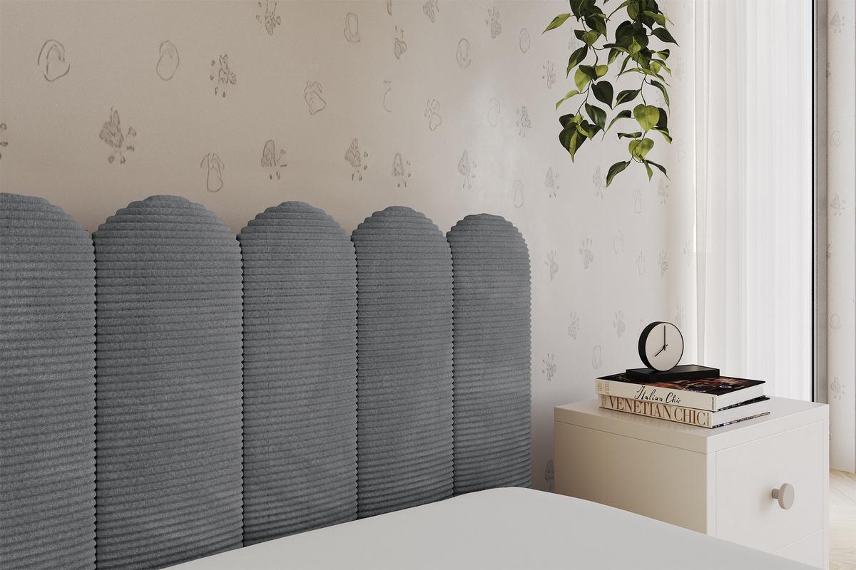 EINZELLBETT Jugendbett mit Bettkasten und Matratze H3/H4, Links - ARTY 100x200 Dunkelgrau - Graphitfarben, Holzwerkstoff/Textil (100/200cm) - ALTDECOR