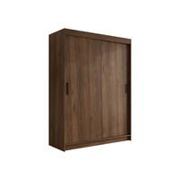 SCHIEBETÜRENSCHRANK Infinity I 150 - Nussbaumfarben/Schwarz, Holzwerkstoff/Kunststoff (150/200/58cm) - MIRJAN24