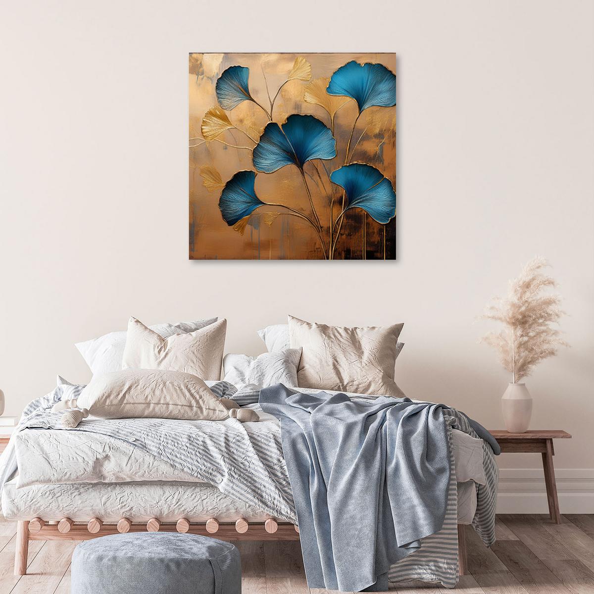 LEINWANDBILD Ginko-Blumen-Botanik-Art-Deco 30x30cm - Beige, Textil (30/30cm) - Feeby